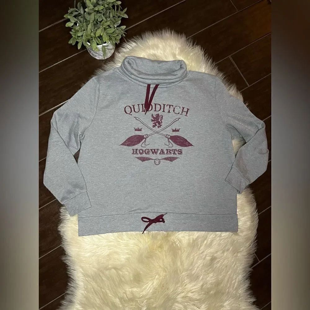 Harry Potter grey/burgundy Quidditch Hogwarts pullover sz XL